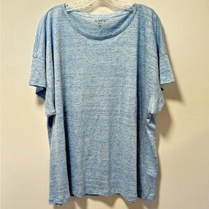 J. Crew Woman’s Round Neck T shirt Plus Size 3XL 100% Linen